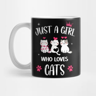Just A Girl Who Loves Cats Cute Cat For Kids Mug